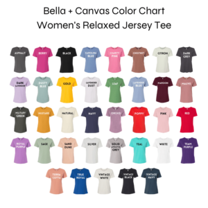 6400 womens BC tee color chart